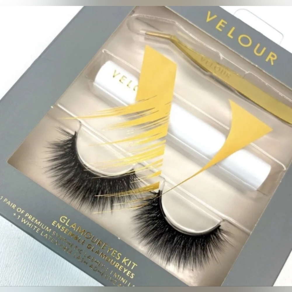 Velour Lashes "The GlamourEyes" Silk Lash Kit w/ Applicator & Adhesive (NIB)